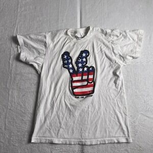 Fender Peace‎ Love Rock N Roll USA Short Sleeve White Shirt Men's Medium Play